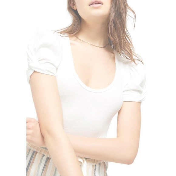 NWT free people ava puff sleeve bodysuit - Picture 2 of 5